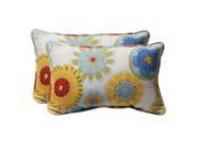 Pack of 2 Eco Friendly Decorative Primary Floral Outdoor Throw Pillows 18.5