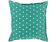 18 Emerald Kelly Green and White Polka Dot Daze Decorative Square Throw Pillow Down Filler