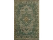 8 x 11 Spiritual Refresh Teal Rust and Gold Hand Knotted Wool Area Rug