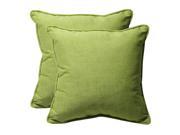 Pack of 2 EcoFriendly Recycled Textured Green Square Outdoor Throw Pillows 18.5