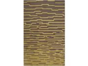 9 x 12 Cascading Waves Willow Green and Taupe Gray Hand Tufted New Zealand Wool Area Throw Rug