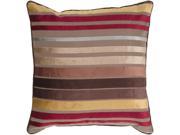 22 Bright and Vibrant Brown and Red Striped Decorative Throw Pillow