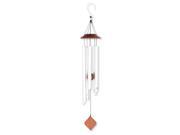 26 Angle Cut Silver Aluminum and Walnut Wood Bouquet Outdoor Garden Patio Wind Chimes