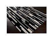 9 x 13 Vera Lorie Black and White Wool Area Throw Rug