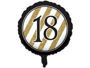 Pack of 10 Black Gold Metallic 18 Foil Party Balloons