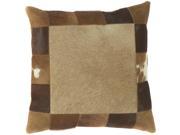 18 Out On The Range Caramel and Brown Western Patchwork Decorative Throw Pillow