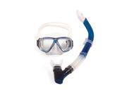 Blue Newport Silicone Pro Teen or Adult Scuba Mask and Snorkel Dive Set