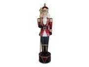 72 LED Lighted Commercial Grade Jeweled Nutcracker with Scepter Fiberglass Christmas Decoration
