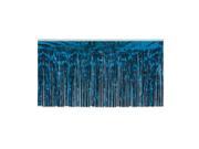 Pack of 6 Blue 1 Ply Hanging Metallic Table Skirt Decorations 14