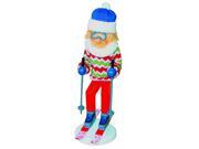 15 Downhill Snow Skier with Sweater Decorative Wooden Christmas Nutcracker