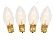 Pack of 4 Transparent Clear Twinkling C9 Christmas Replacement Bulbs