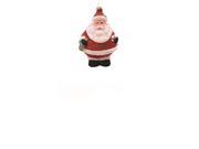 5 Merry Bright Red White and Black Glittered Shatterproof Santa Claus Christmas Ornament