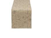 Decorative French Flourish Printed Neutral Table Runner 14 x 72