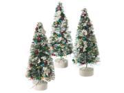 Pack of 3 Flocked Pine Multi Colored Garland Table Top Christmas Trees 7