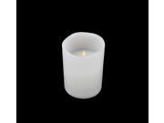 8 White Battery Operated Flameless LED Lighted 3 Wick Flickering Wax Christmas Pillar Candle