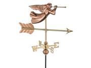 21 Handcrafted Polished Copper Trumpeting Angel Outdoor Weathervane with Roof Mount