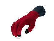 Unisex Red Knit Winter Magic Touchscreen Gloves One Size