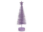 Pack of 2 Lavender Purple Glitter Sisal Artificial Table Top Christmas Trees 8