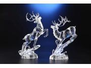 Pack of 2 Icy Crystal Decorative Leaping Deer Figures 13