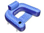 35 Inflatable Blue and Light Blue Swimming Pool Loop Lounger Chair