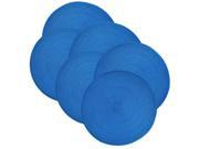 Set of 6 Ocean Blue Round Braided Indoor or Outdoor Table Placemats 14.75