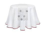 72 White and Silver Snowflake Embroidered Cutout Christmas Table Runner