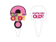 Club Pack of 12 Pink Questions Mark You re How Old? Birthday Party Decorating Cupcake Dessert Toppers