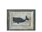Pack of 2 Nautical Distressed Finish Dream Big Whale with Anchors Wall Art Decoration 19.25