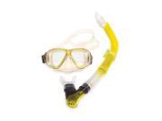 Yellow Newport Silicone Pro Teen or Adult Scuba Mask and Snorkel Dive Set