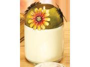 Pack of 4 Hand Painted Metal Colorful Summer Sunflower Jar Candle Toppers 4.8