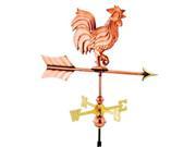 21 Handcrafted Polished Copper Proud Rooster Outdoor Weathervane with Roof Mount