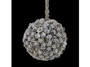 5 White and Silver Glittered Pine Cone Ball Decorative Christmas Ornament