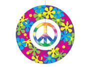 Pack of 12 Multi Colored Peace Sign Hanging Mobile Decorations 12