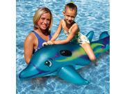 72 Aqua Blue and Lime Green Inflatable Swimming Pool Aqua Fun Dolphin Super Jumbo Rider