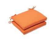 18.5 Set of 2 Sunbrella Harvest Moon Orange Outdoor Patio Squared Corners Seat Cushions