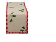 Holiday Holly Jolly Printed Christmas Cotton Table Runner 72