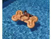 59.5 Brown Dog Bone Swimming Pool Inflatable Floating Lounge Raft