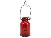 7.5 Fancy Fair Decorative Red Glass Mason Jar Tealight Holder