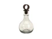 13 Clear Glass Spanish Inspired Decanter with Iron Circle Bottle Stopper