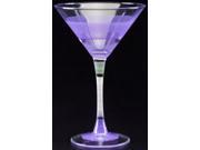 Set of 2 Purple Retro Stripe Hand Painted Martini Drinking Glasses 7.5 Ounces