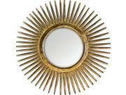 38.5 Hand Carved Starburst Splash Round Wall Mirror with Gold Leaf Finish