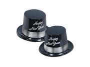 Club Pack of 25 Festive Happy New Years Silver Legacy Party Favor Hats