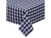 Country Classic Deep Nautical Blue Pure White Checkered Square Table Cloth 52 x 52