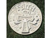 11.75 Religious Faith Scrolling Cross Decorative Round Garden Patio Stepping Stone