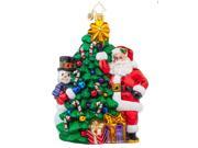 Christopher Radko Glass Trimmin the Tree Santa and Snowman Christmas Ornament 1017742