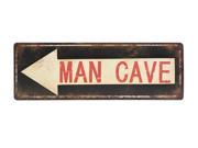 24 Distressed Man Cave Arrow Iron Decorative Street Sign Wall Decor