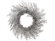 28 Elegant Silver Iced Twig Artificial Christmas Wreath Unlit