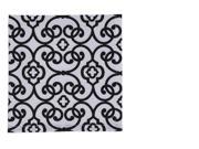 Set of 4 Decorative Black and White Scroll Printed Cotton Lunch or Dinner Napkins 18