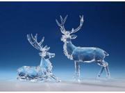 Pack of 4 Icy Crystal Decorative Caribou Figurines 9.5