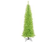 12 Pre Lit Chartreuse Green Artificial Pencil Christmas Tree Green Lights